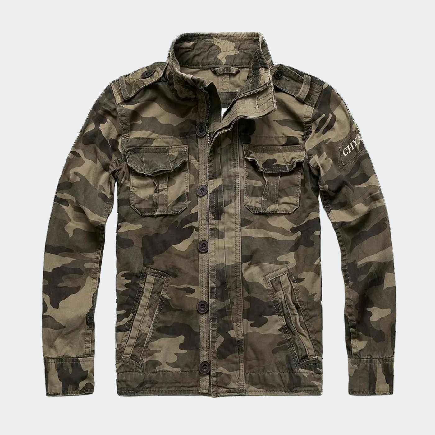 Herren Retro Denimjacke im Armeestil