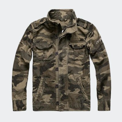 Herren Retro Denimjacke im Armeestil