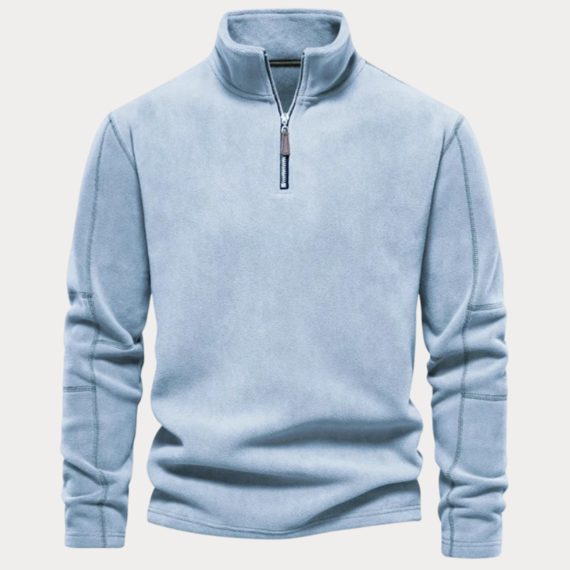 Stehkragen Pullover mit halbem Reißverschluss für Herren