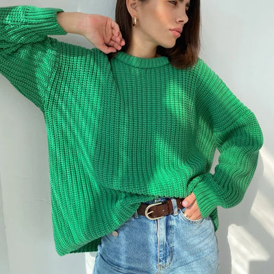 Pullover mit Rundhalsausschnitt und Übergröße für Damen
