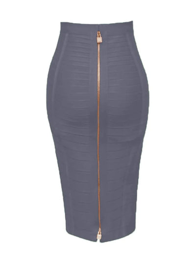 Heidi-Mode | Sommermode Sexxy Reißverschlüsse Bandage Rock Designer A-Linien Bodycon Bleistiftrock Faldas 58Cm