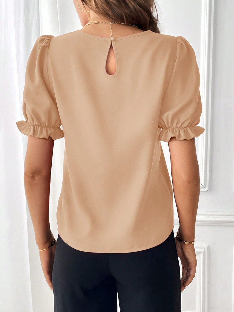 Greta | Elegante Bluse mit Rundhalsausschnitt