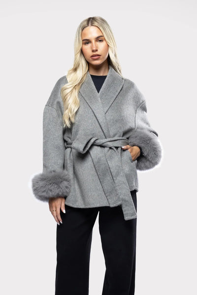 Luxuriöser Damen Wickelmantel