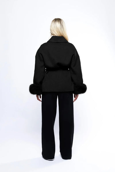 Luxuriöser Damen Wickelmantel