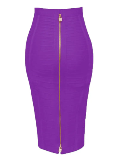 Heidi-Mode | Sommermode Sexxy Reißverschlüsse Bandage Rock Designer A-Linien Bodycon Bleistiftrock Faldas 58Cm