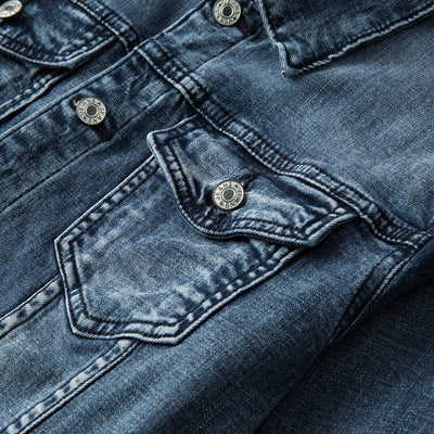 Jeansjacke mit Knöpfen für Herren