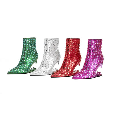 Valeria – Strass-besetzte Sexy High-Heel Stiefel für Damen