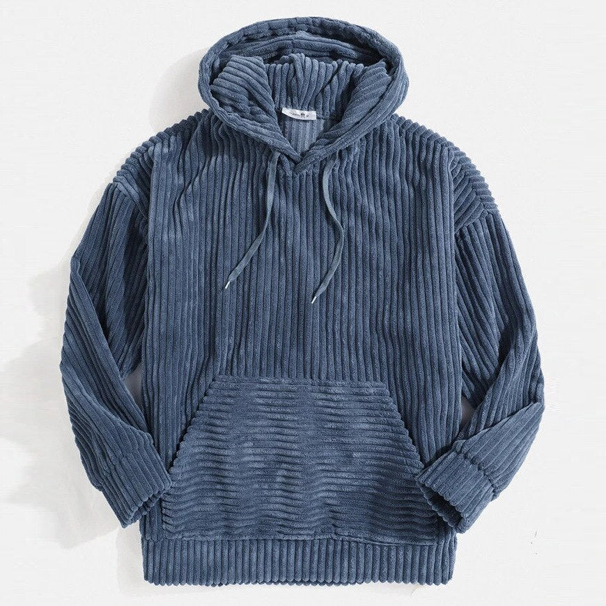 Modischer Pullover mit Kapuze für Herren in Uni-Farbe