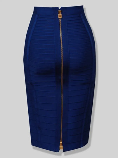 Heidi-Mode | Sommermode Sexxy Reißverschlüsse Bandage Rock Designer A-Linien Bodycon Bleistiftrock Faldas 58Cm