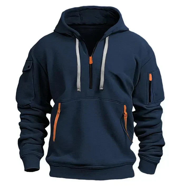 Pullover Herren Mit Kapuze | Halbreißverschluss Outdoor Stil