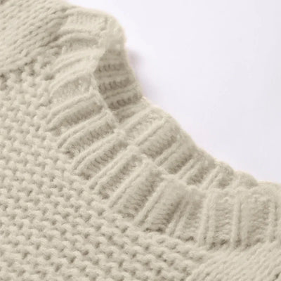 Grob gestrickter Pullover in Übergröße für Damen