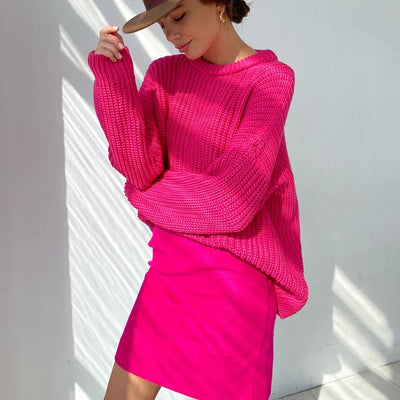 Pullover mit Rundhalsausschnitt und Übergröße für Damen