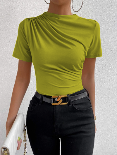Thea | Elegantes Plissiertes Kurzarm-Top