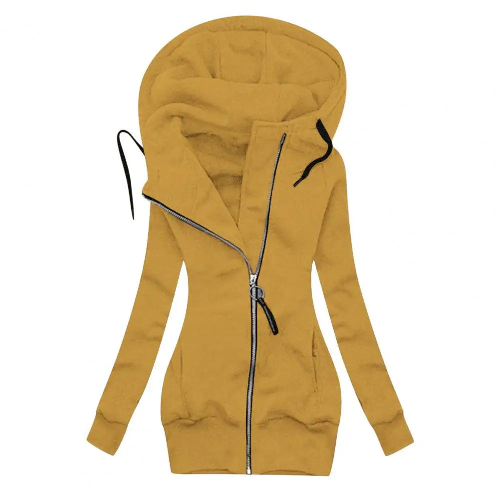 Damen-Kapuzenjacke | Asymmetrischer Reißverschluss | Figurbetonte Passform