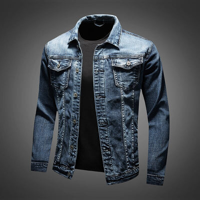 Jeansjacke mit Knöpfen für Herren