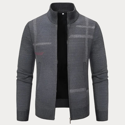 Herren-Pullover mit Stehkragen und Seitentaschen