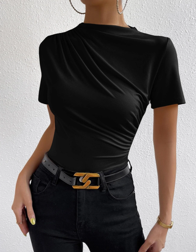 Thea | Elegantes Plissiertes Kurzarm-Top
