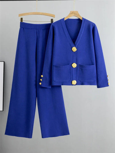 Elegantes Dreiteiliges Set | Blazer, Top & Weite Hose | Zeitloser Chic