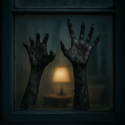 Gruselige Zombiehand-Wandaufkleber für Halloween – Fensterdekoration aus mattem PVC