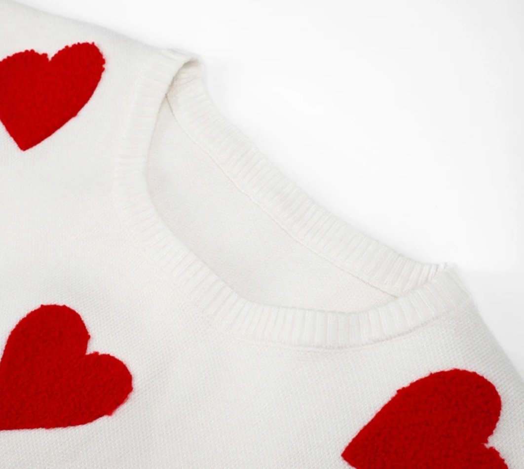 Übergroßer Pullover mit Herzmotiv für Damen