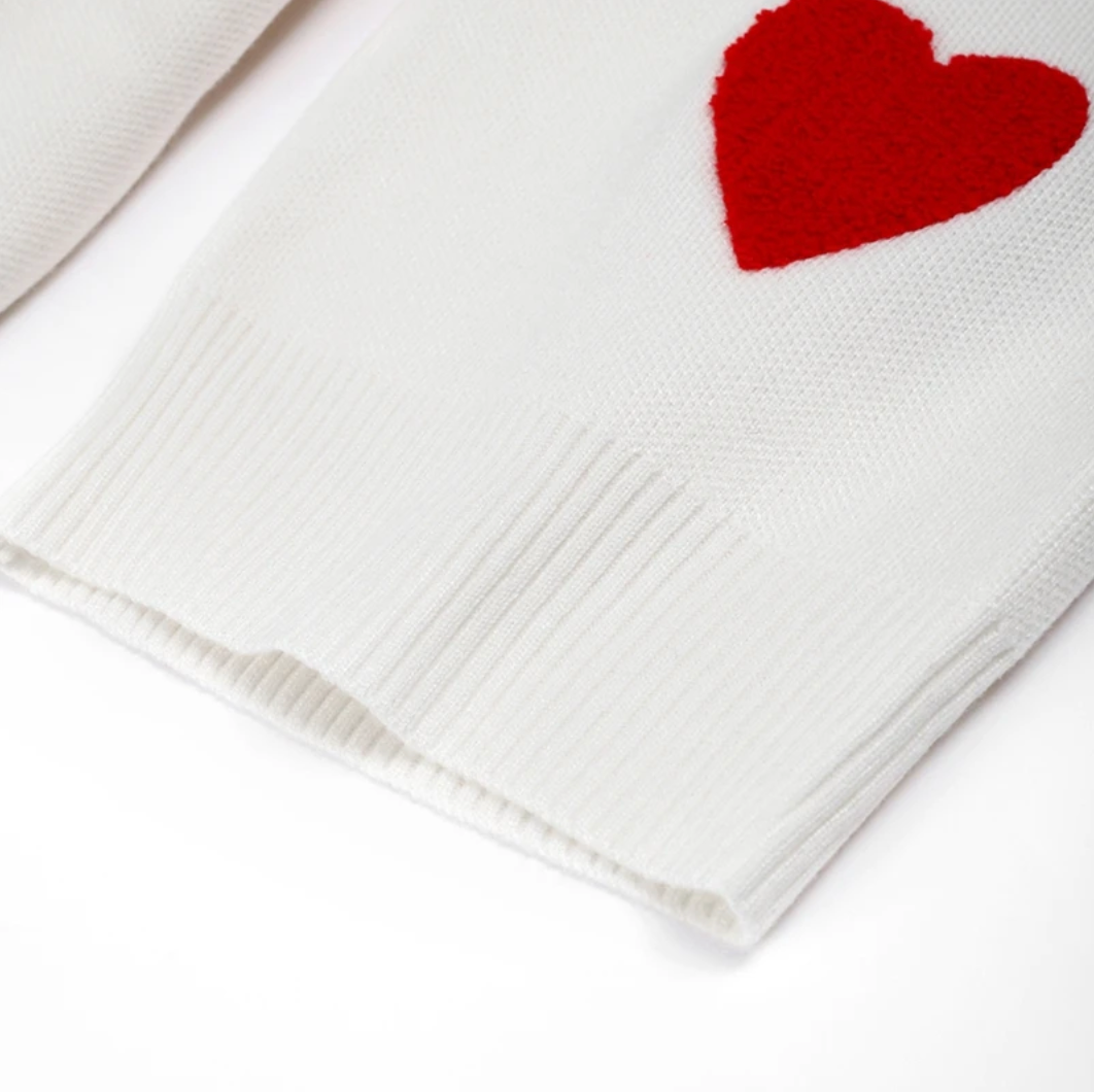 Übergroßer Pullover mit Herzmotiv für Damen