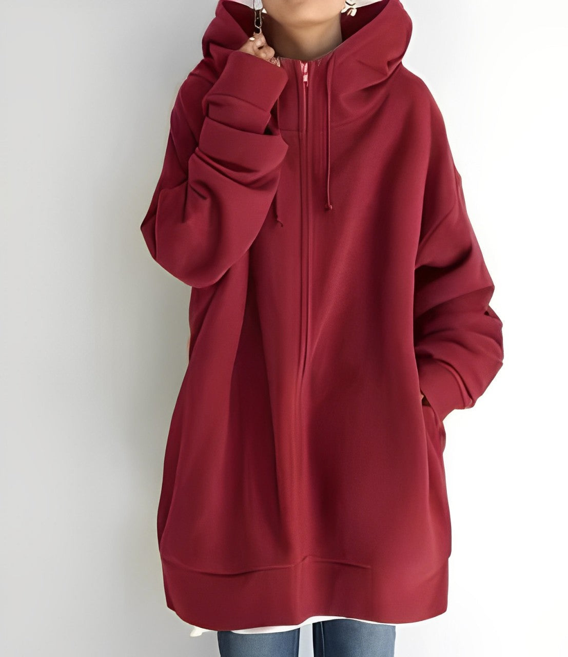 Lange Kapuzenjacke für Damen