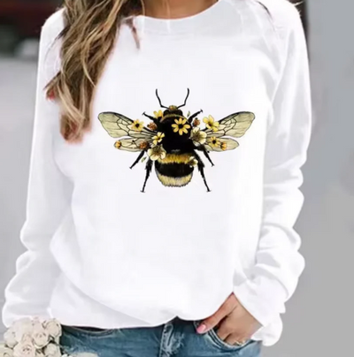 Ember-baumwollpullover mit grafischen drucken