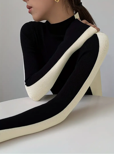 Joie – stylischer rollkragenpullover mit farbblock-design