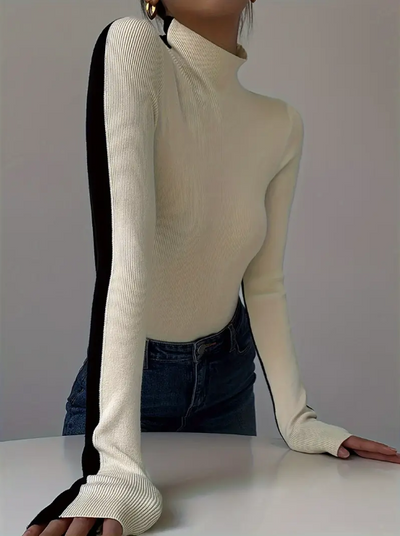 Joie – stylischer rollkragenpullover mit farbblock-design