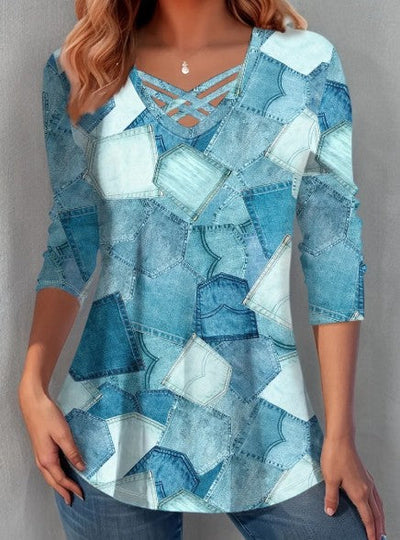 Jeanshemd mit patchwork von desarae