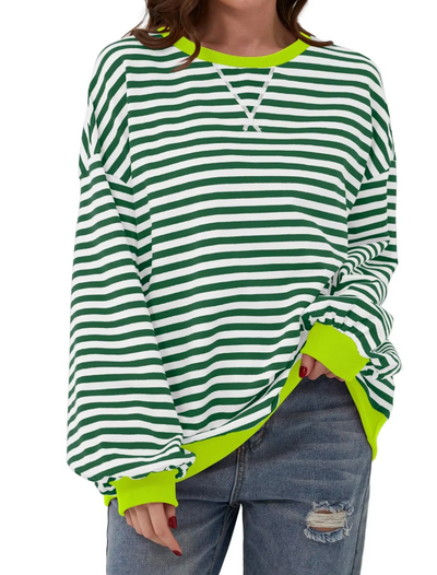 Gestreiftes Sweatshirt in Übergröße für Damen