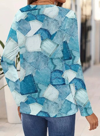 Jeanshemd mit patchwork von desarae