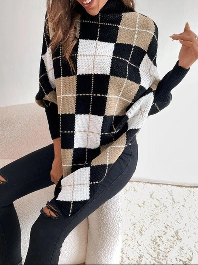Lina | eleganter pullover mit hohem ausschnitt