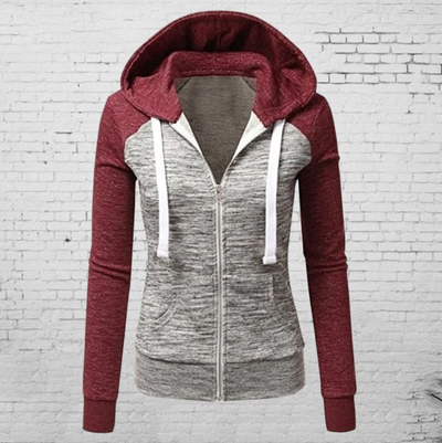 Athena - jacke mit langen armeln, kapuze und reibverschluss