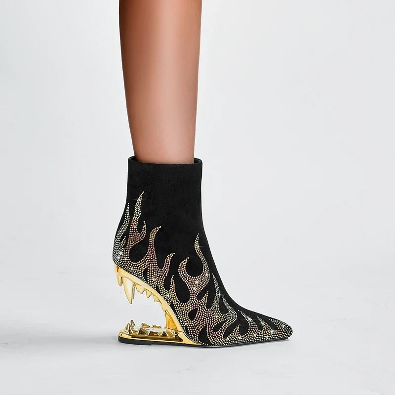 Luciana – Luxus Diamant-Spitzabsatzstiefel für Damen