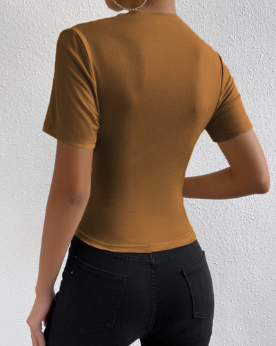 Thea | Elegantes Plissiertes Kurzarm-Top
