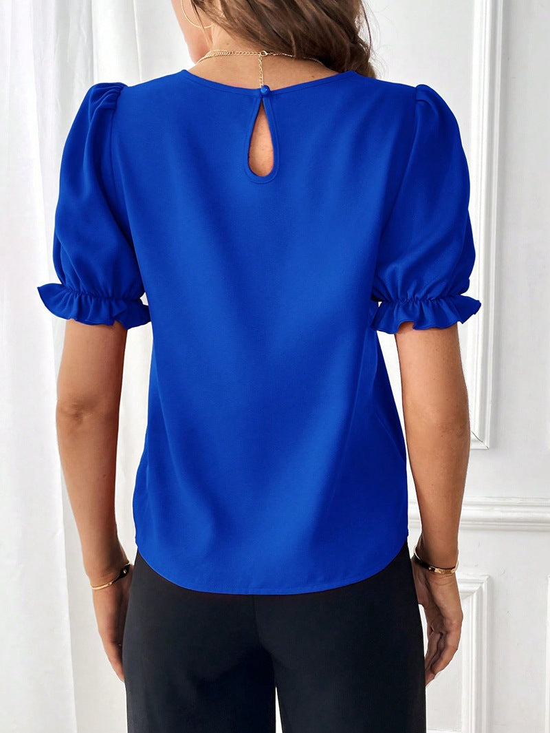 Greta | Elegante Bluse mit Rundhalsausschnitt
