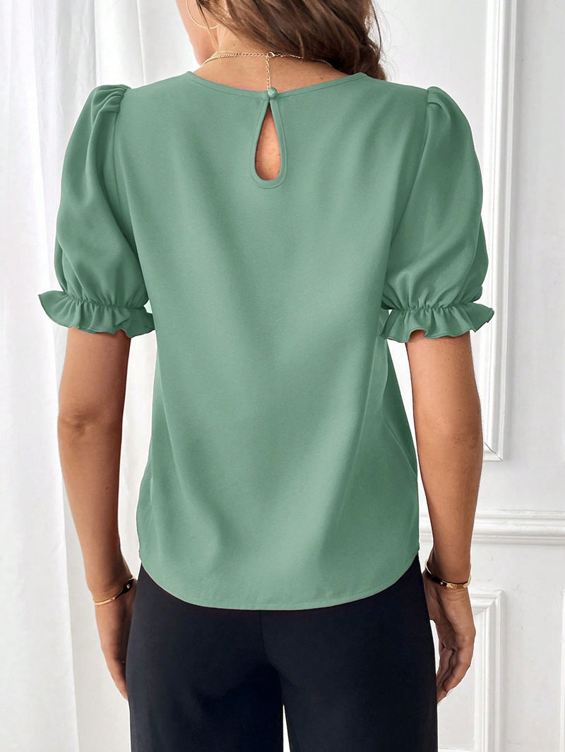Greta | Elegante Bluse mit Rundhalsausschnitt