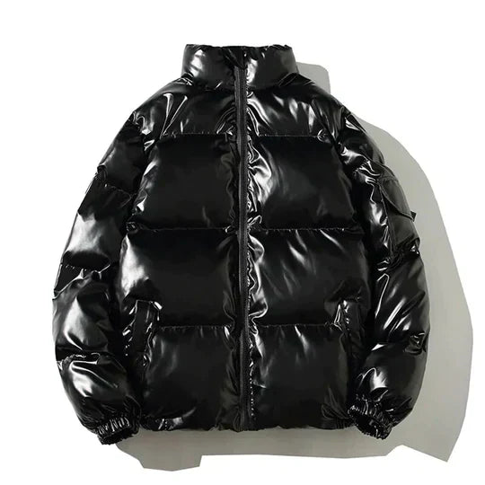 Metallische Winter-Pufferjacke für Herren