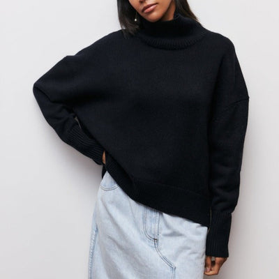 Damen Pullover | Lässig mit Rollkragen und weitem Schnitt