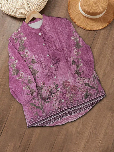Mia | Bluse mit Blumenprint und Knopfleiste