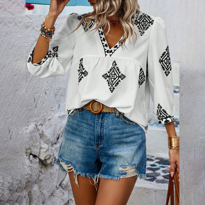 Laura | Bluse mit Retro-Print für Damen