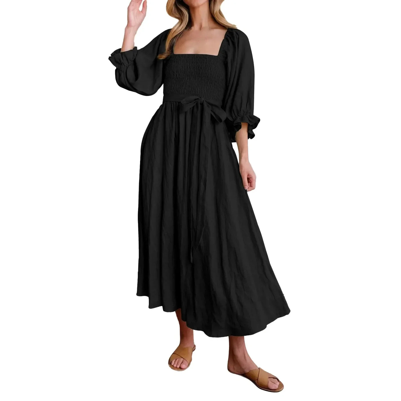 Queency | Französisches Kleid mit Rüschenärmeln
