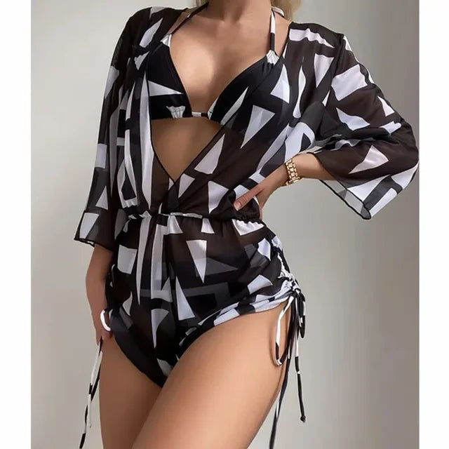 Gara® | High-Waist-Bademode mit Kordelzug und Überzug