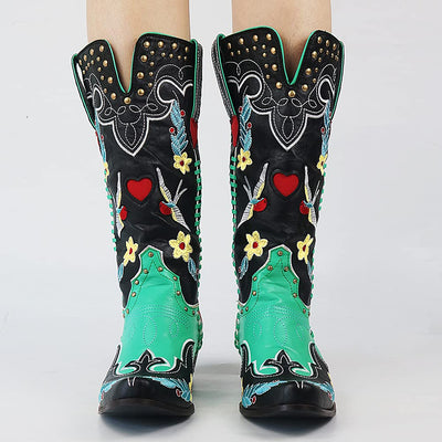 Schlupf Bestickt Cowboystiefel