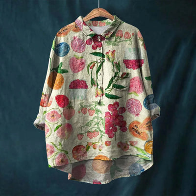 Oversize-Bluse | Künstlerischer Print | Luftige Passform