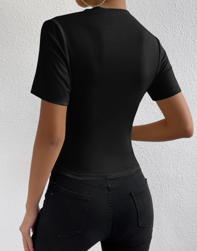 Thea | Elegantes Plissiertes Kurzarm-Top