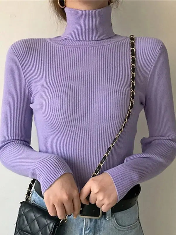 Gerippter Rollkragenpullover | Figurbetonter Schnitt | Zeitlose Eleganz