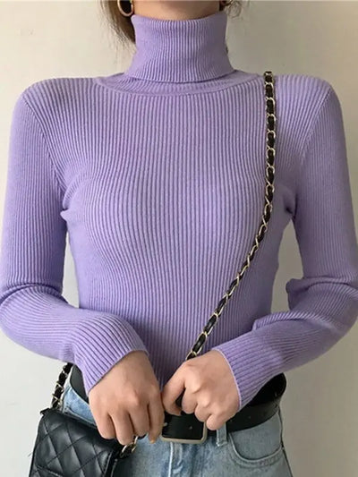 Gerippter Rollkragenpullover | Figurbetonter Schnitt | Zeitlose Eleganz
