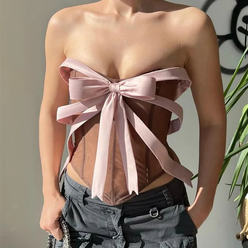 Sky | Off-Shoulder Korsett mit Schleifen